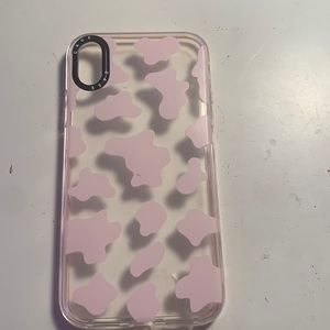 Pink cow print i phone XR phone case. Never used.